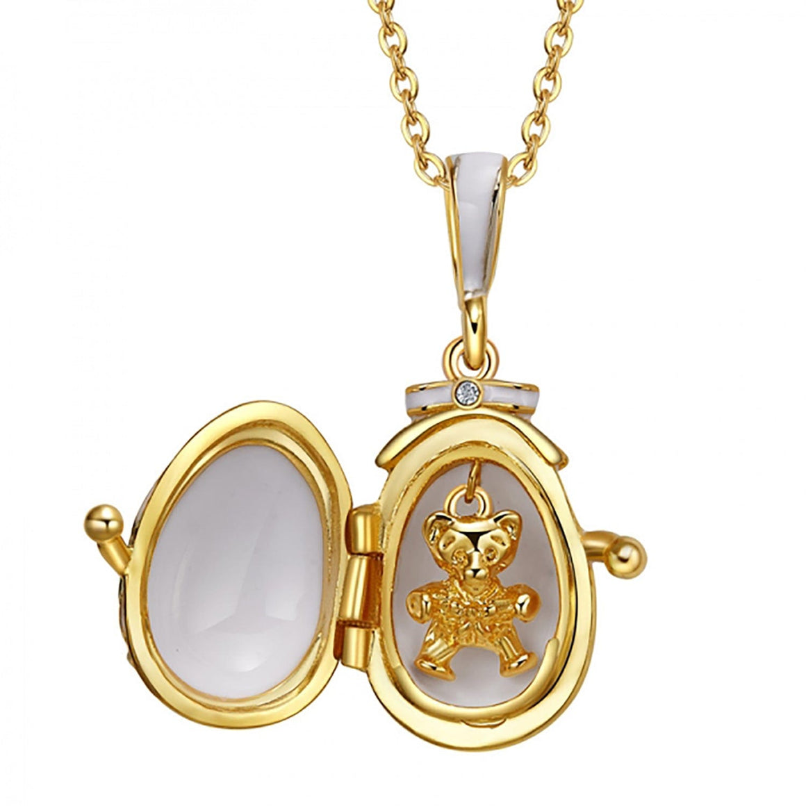 Egg Pendant: Secret Garden White