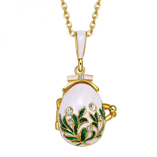 Egg Pendant: Secret Garden White