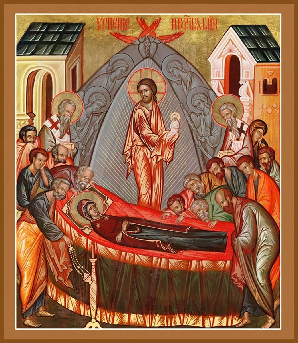 Feast Day of the Dormition of the Mother of God Icon (Canvas Print, 6 in)