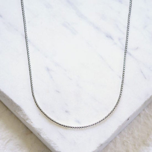 Silver Round Box Chain (16 in)