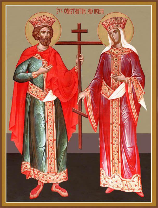 St. Constantine & St. Helen Icon (Elena) (Canvas Print, 6 in)