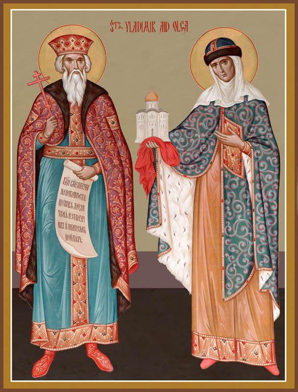 St. Vladimir & St. Olga Icon (Classic Print, 6 in)