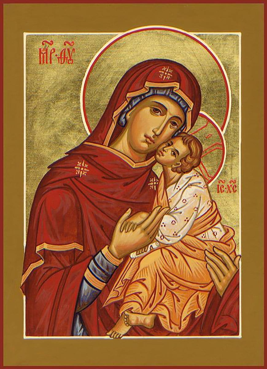 Mother of God "Tenderness of Smolensk” Icon (Canvas Print, 9 in)