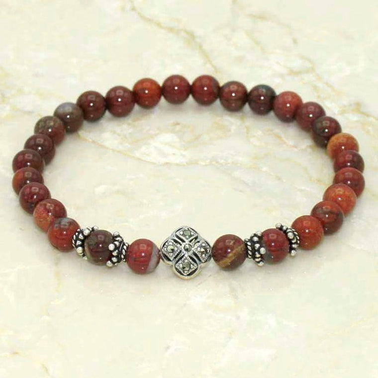 Prayer Bracelet: Semi-Precious Stone Apple Jasper