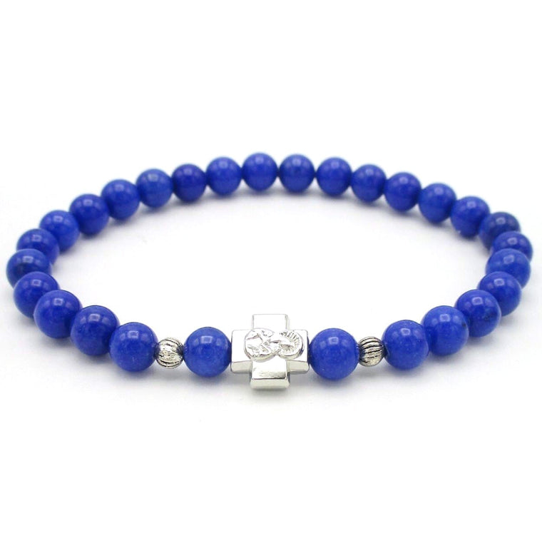 Prayer Bracelet: Semi-Precious Stone Blue Mountain Jade