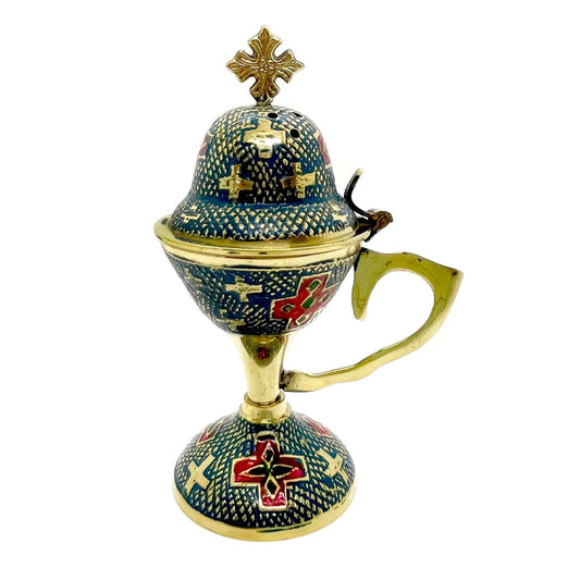 Home Censor, Brass Charcoal Burner: Blue