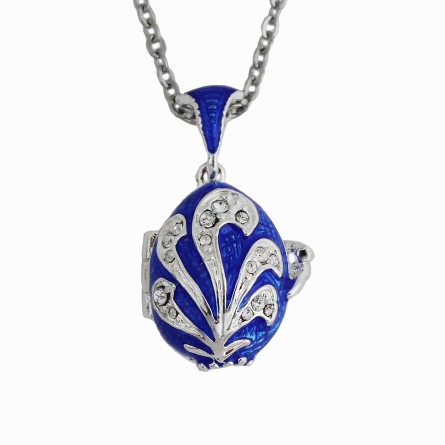 Egg Pendant: Crystal Gzhel Pattern