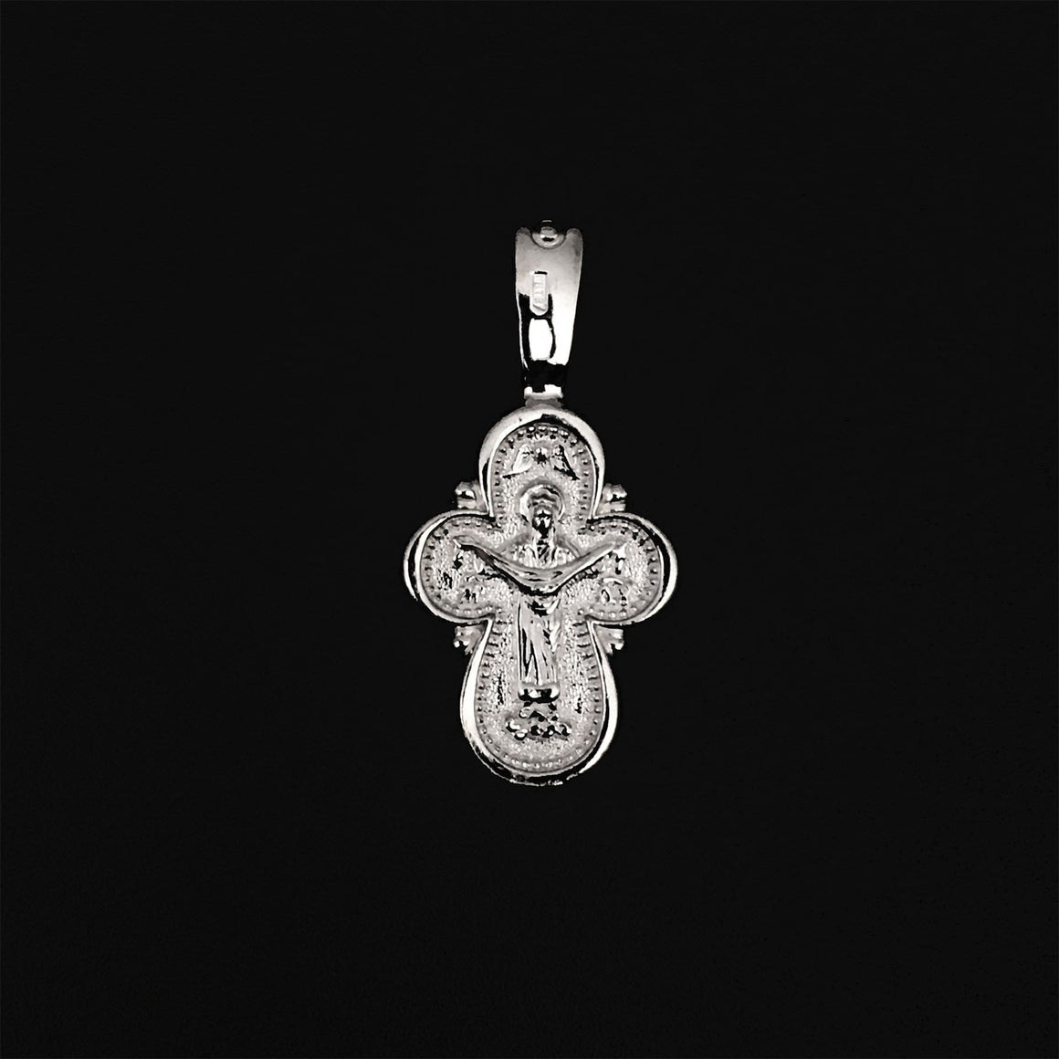 Silver Cross Pendant (Mother of God "Protection") No. 24430