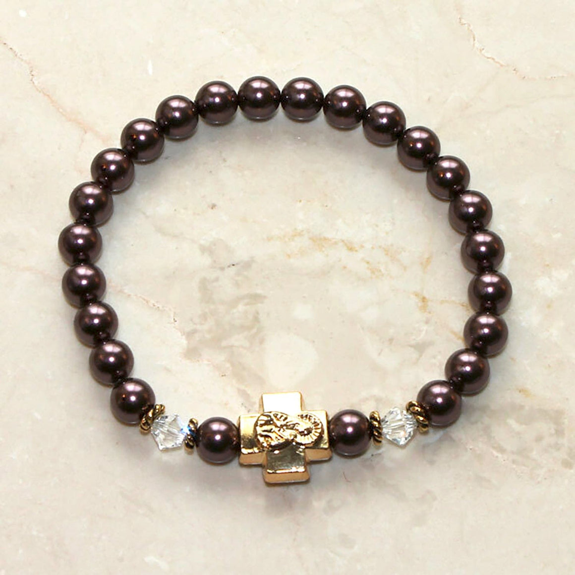 Prayer Bracelet: Swarovski Pearl Orchid (medium)