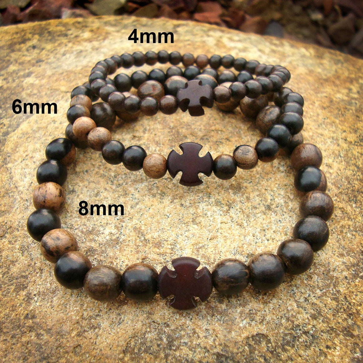 Prayer Bracelet: Tiger Ebony Wood, 6mm