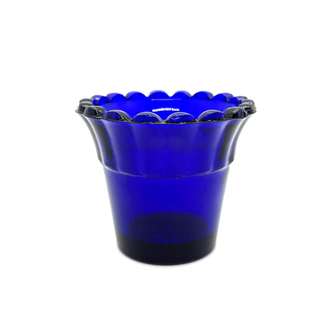 Ruched Mini Glass Vigil Lamp: Blue